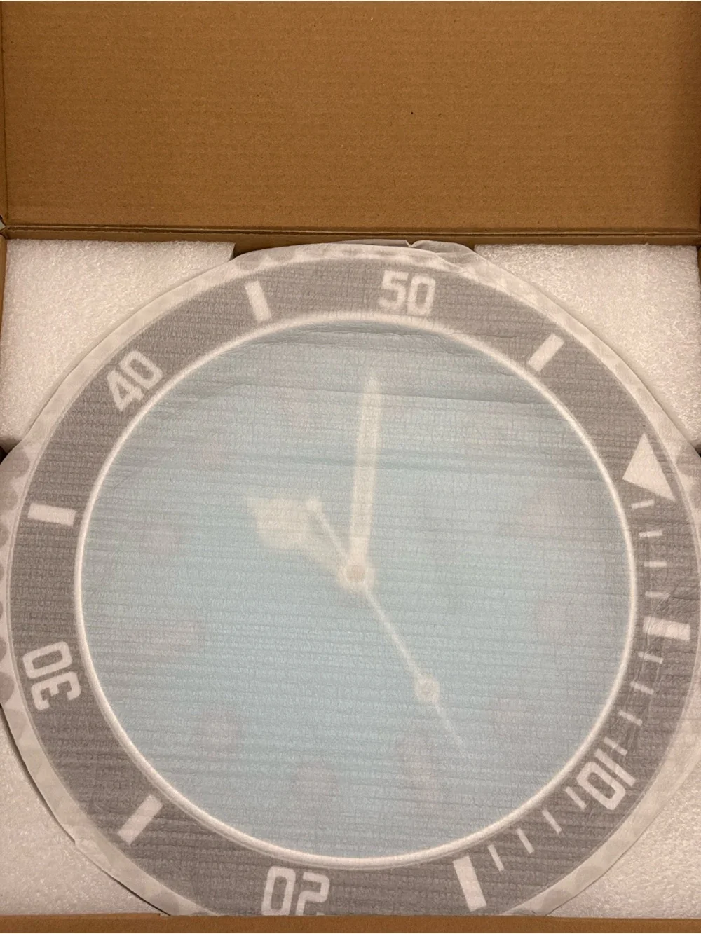 NWT Invicta Pro Diver 12” Wall Clock Light Blue Dial Black Bezel Model 70042